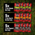 Jack Link's Bold Beef Jerky Variety Pack - Sweet & Hot, Jalapeño & Peppered - (15 Pack) 1.25 oz Bags - Ready to Eat Real Meat Protein Snacks -