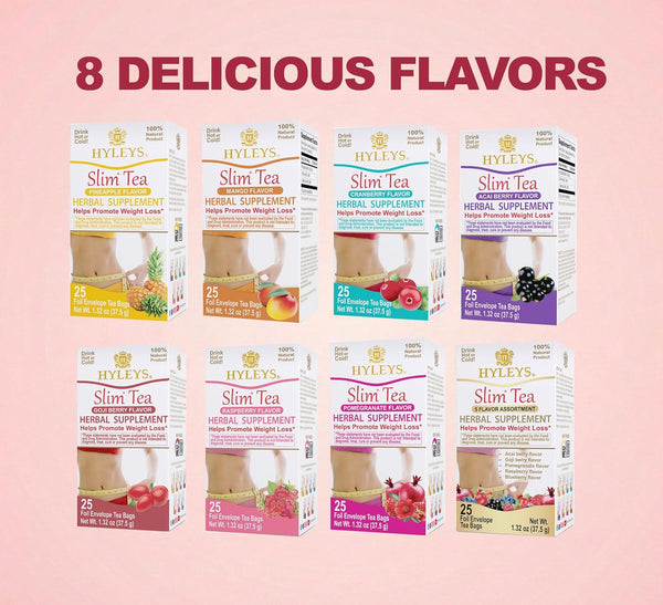 Hyleys Slim Tea Acai Berry Flavor - Weight Loss Herbal Supplement Cleanse and Detox - 25 Tea Bags (1 Pack)