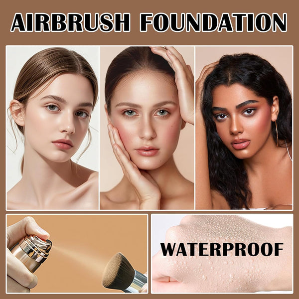 Airbrush Foundation Makeup Spray, Mini Travel Makeup,Silk Airbrush Flawless Setting Spray,Long-Lasting&Waterproof Foundation for Smooth Radiant