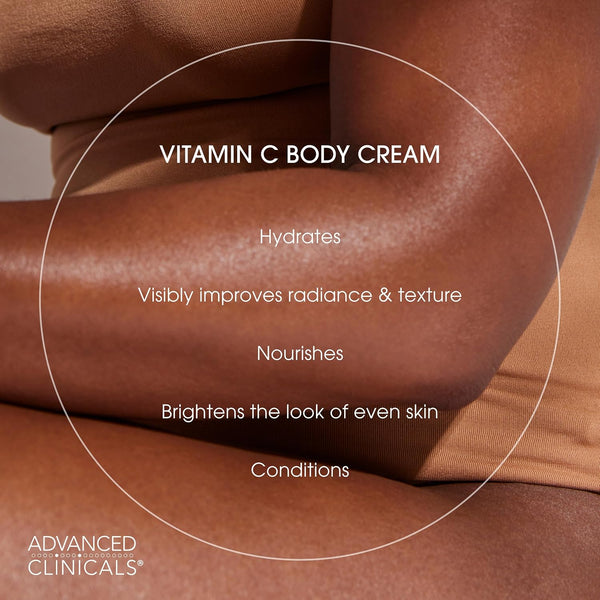 Advanced Clinicals Vitamin C Cream Visibly Brightening Body Lotion | Vitamin C Moisturizer Skin Care Body Cream For Women & Men Helps Visibly