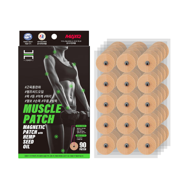 [90Pack] Muscle Magnetic Patch with Natural Oil, Magnetic Acupressure Patches, 1300 Gauss, Magnet Therapy, Light Magnetic Energies, Made in South