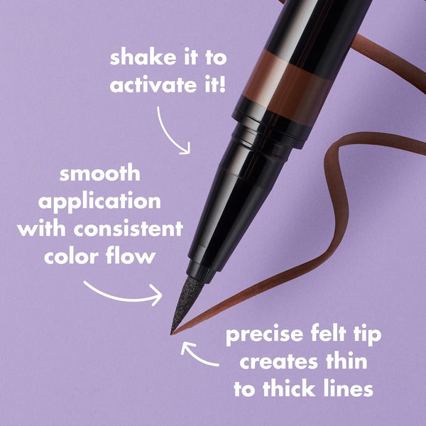 E.L.F. H2O Proof Eyeliner Pen, Felt Tip, Waterproof, Long-Lasting, High-Pigmented Liner for Bold Looks, Vegan & Cruelty-Free, Jet Black. 0.02 Fl Oz