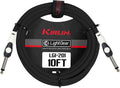 KIRLIN Cable LGI-201-10/BK 10-Feet Straight 1/4-Inch Plugs LightGear Instrument Cable with Black PVC Jacket 1 Count (Pack of 1) LGI-201-10/BK