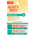 Burt'S Bees Medicated Lip Balm, with Eucalyptus Oil and Menthol, Tint-Free, Natural Origin Lip Care, 2 Tubes, 0.15 Oz.