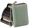 Furart Credit Card Wallet, Zipper Business Card Holder for Women, RFID Blocking, Keychain Wallet, Compact Size