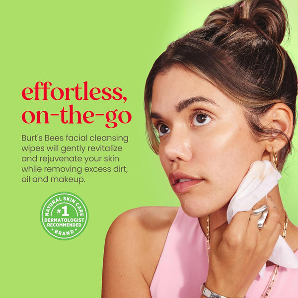 Burt'S Bees Aloe Vera Face Wipes, for Sensitive Skin, Soothing Makeup Remover & Facial Cleansing Towelettes, 30 Ct. (3-Pack)