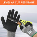 2 Pairs Safety Work Gloves,Impact Gloves for Men Women,Cut Resistant Non-Slip Heavy Duty Gloves with Nitrile Grip,Touch Screen Glove with Impact