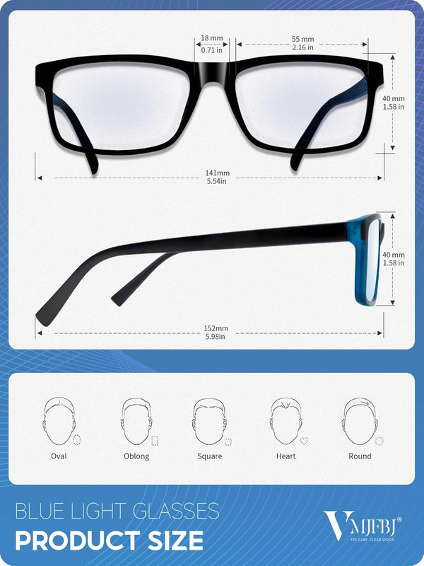 Blue Light Glasses for Women/Men Computer Reading Gaming Glasses Improve Sleep Reduce Eye Strain Gift Package Blue