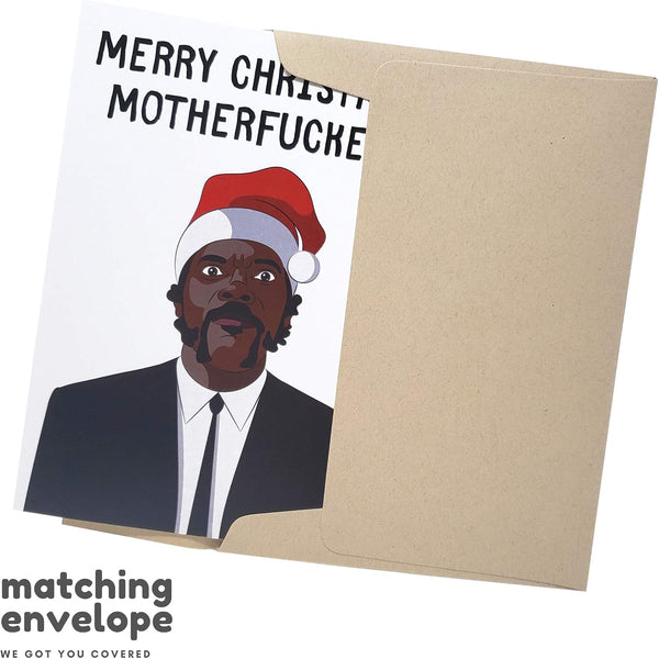Sleazy Greetings Funny Merry Christmas Card For Men Women | Samuel L Jackson Rude Christmas Card For Him Or Her | Funny X-Mas Card