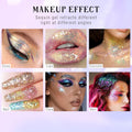 Roll-On Holographic Body Glitter Gel for Face Hair, Chameleon Color Changing Glitter Gel under Light, Chunky Mermaid Sequins Festival Party Rave