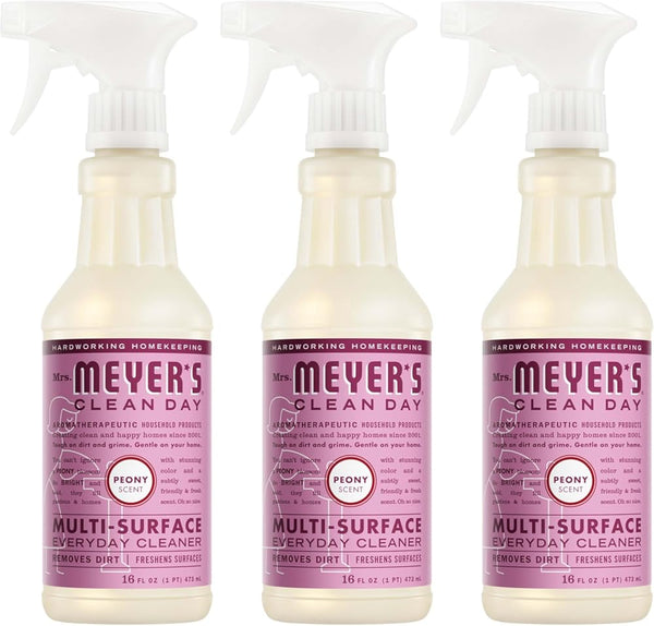 MRS. MEYER'S CLEAN DAY All-Purpose Cleaner Spray, Peony, 16 Fl. Oz - Pack of 3