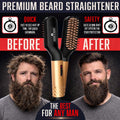Beard Straightener Grooming Kit for Men, Beard Growth Kit, Wash, Brush & Comb, Unscented Growth Oil, All Natural Sandalwood Balm, Conditioner,