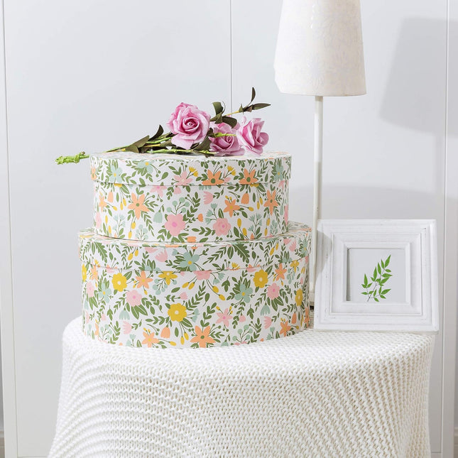Soul & Lane Spring Fling Oval Decorative Keepsake Boxes with Lids - Set of 2: Fl