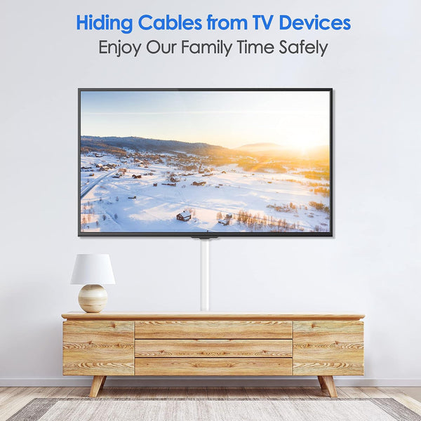 Yecaye 125in Cord Hider, Large Cord Covers for Wires on Wall, Cable Management Kit for Mount TVs, Wire Hider Cable Concealer for Home Office,