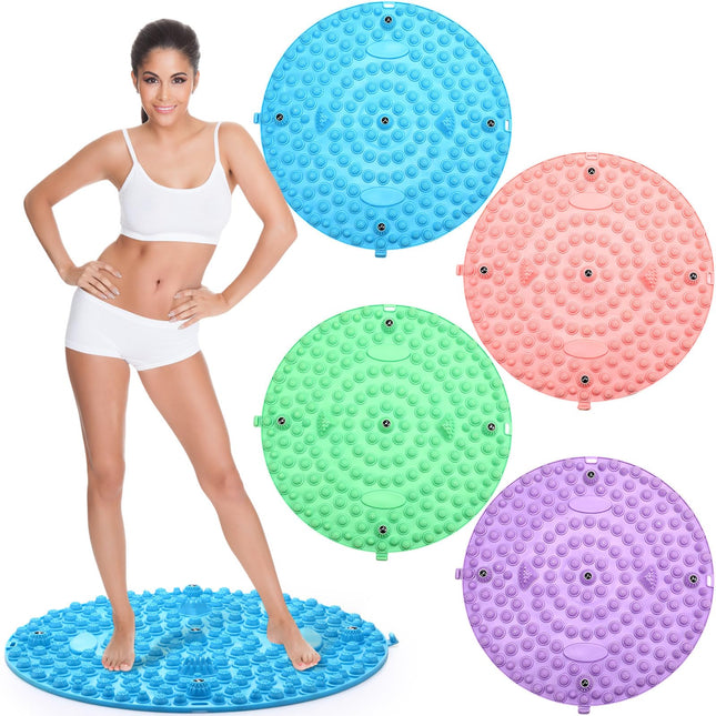 4 Pack Foot Massager Mat Foot Reflexology Pad with Magnetic Relaxation Massage Feet Pressure Point Pad anti Fatigue Walk