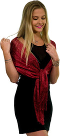 ShineGlitz Shawls and Wraps for Evening Dresses, Metallic Glitter Shawls for Women, Sparkling Wedding Giving Shawl Gift Burgundy Red