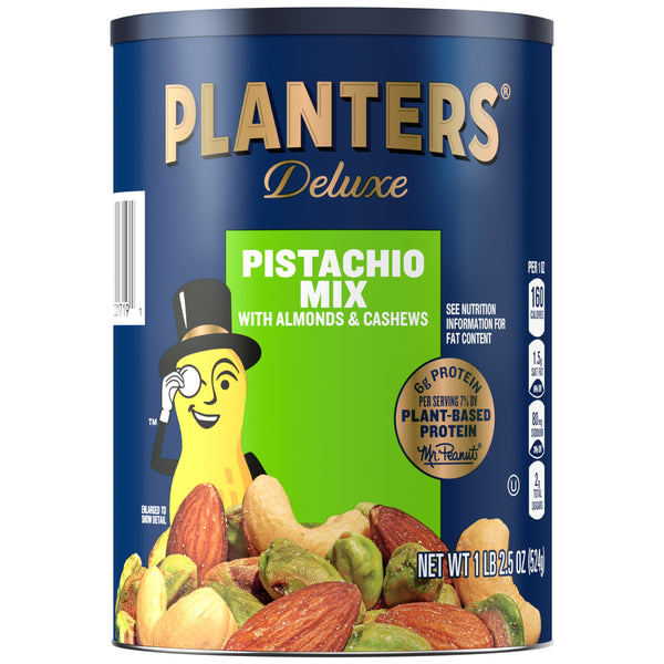 PLANTERS Pistachio Nuts Lovers Nut Mix with Pistachios no shell, Almonds & Cashews, Party Snacks, Plant-Based Protein, After School Snack, Bulk