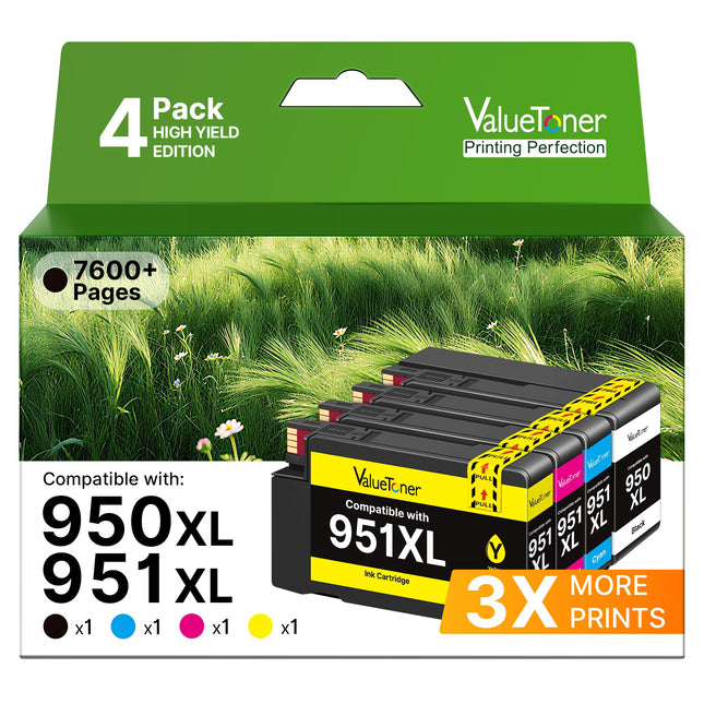 Valuetoner Compatible Ink Cartridge Replacement for HP 950XL 951XL 950 XL 951 XL for Officejet Pro 8600 8610 8100 8615 8