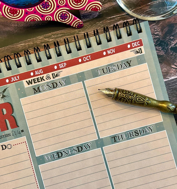 Conquest Journals Harry Potter The Quibbler Undated Weekly Spiral Planning Pad, 8'' x 10'', 52 Page, To-Dos, Priorities, Habit Tracker & Notes,