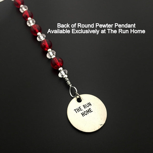 RUNNING SHOE Ornament - Beaded Snowflake Christmas Ornament/Gift Tag with round Running Shoe Charm with Jewelry Box - Handmade with Red Vintage Beads