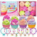 Bath Bombs for Kids with Surprise Jewelry Inside, 8 Cupcake Bath Bombs for Girls Gift Set, Handmade Fizzes Balls with Rich Bubble Bath, Ideal for