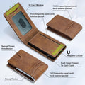 Furid Card Wallet for Men Slim: Smart Wallet - Rfid Minimalist Front Pocket with ID Window Pop up Wallet Gift for Male