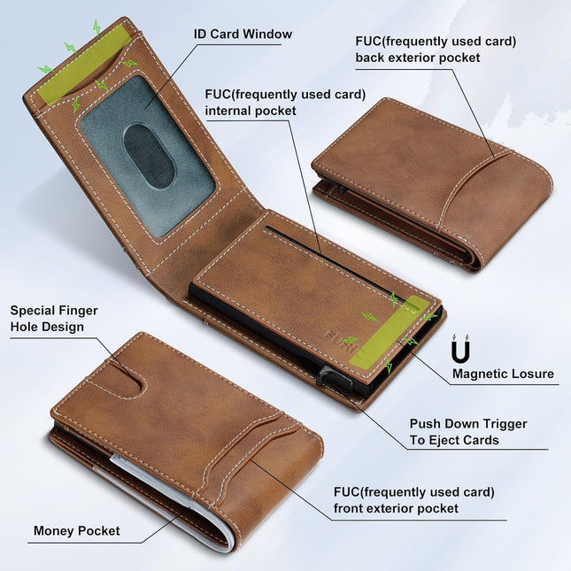 Furid Card Wallet for Men Slim: Smart Wallet - Rfid Minimalist Front Pocket with