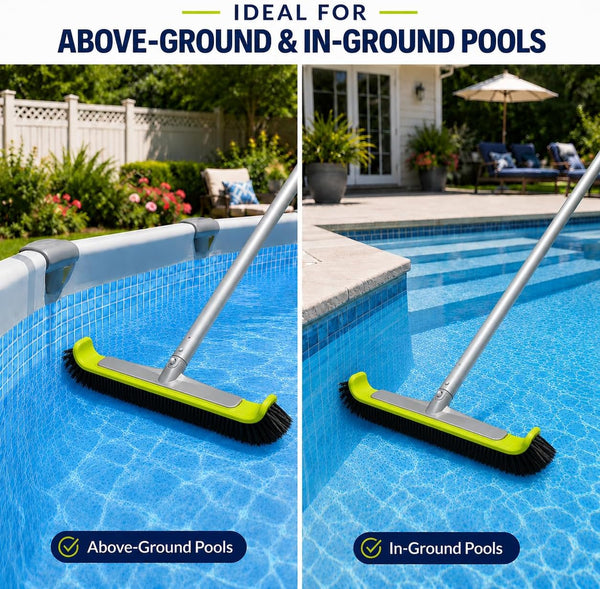 17.5-Inch Curved Pro Pool Brush Head for All Pool Surfaces 17.5" Curved Pro