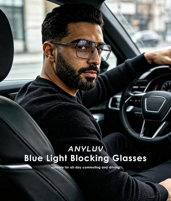 ANYLUV Blue Light Glasses Men/Women, Blue Light Blocking Glasses, Computer Screen Blocker Eyes Protection Glasses A01-black/Black Clear