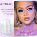 Roll-On Holographic Body Glitter Gel for Face Hair, Chameleon Color Changing Glitter Gel under Light, Chunky Mermaid Sequins Festival Party Rave