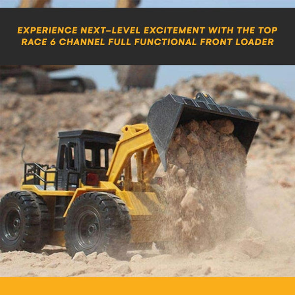 Top Race 6 Channel Full Functional Front Loader RC Remote Control Construction Toy Tractor Lights & Sounds 2.4Ghz Remote Control Tractor Toys
