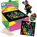 ZMLM Rainbow Scratch Paper Art Crafts Mini Notes Kids Gifts 4 5 6 7 8 9 10 Years Old Girls Boys Students Teens Classroom Prizes Supplies School