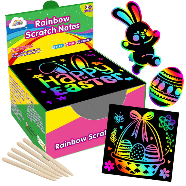 ZMLM Rainbow Scratch Paper Art Crafts Mini Notes Kids Gifts 4 5 6 7 8 9 10 Years