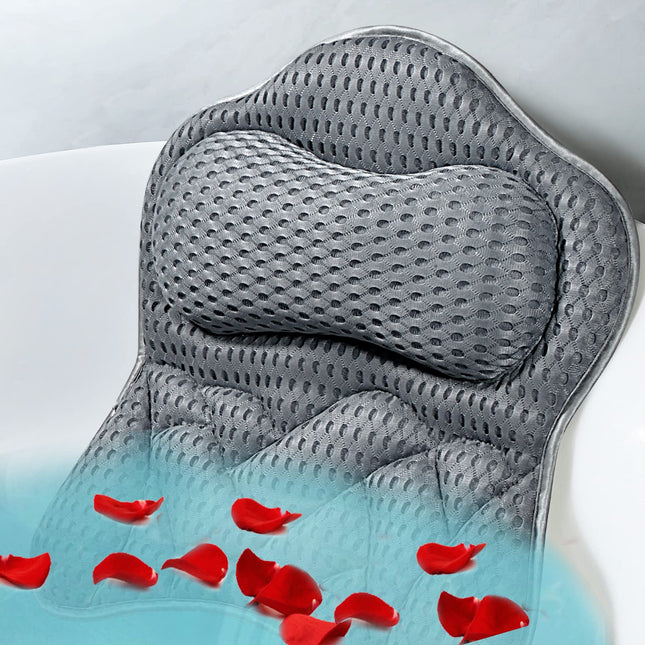 Bath Pillow, Tub Pillow for Bathtub with Strong Non-Slip Suction Cups and Comfor