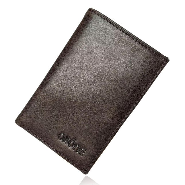 Vertical Style RFID Blocking Genuine Leather Bifold Wallet, Front Pocket Minimal