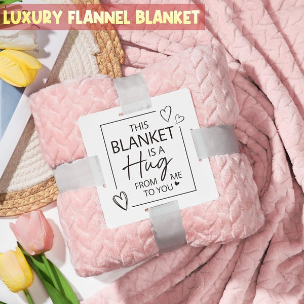 Birthday Gifts for Women Self Care Gifts Get Well Soon Gifts, Rose Relaxing Spa Gifts Basket Care Package W/ Luxury Flannel Blanket, Unique