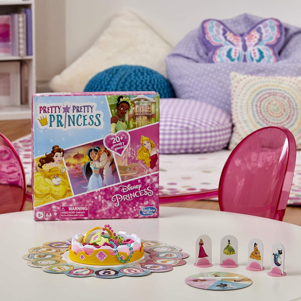 Hasbro Gaming Pretty Pretty Princess: Edition Board Game Featuring Disney Princesses, Jewelry Dress-Up Game for Kids Ages 5 and Up, for 2-4