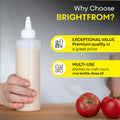 BRIGHTFROM Condiment Squeeze Bottles, 8 OZ Empty Squirt Bottle with Twist Top Cap, Leak Proof - Great for Ketchup, Mustard, Syrup, Sauces,