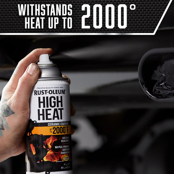 Rust-Oleum 248903 Automotive High Heat Spray Paint, 12 oz, Flat Black 12 Ounce (Pack of 1) Flat Black Spray Paint