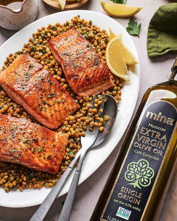 Mina Moroccan Olive Oil Extra Virgin 33.8 Fl Oz, Polyphenol Rich, Third Party Tested, Clinically Proven, Single Origin Extra Virgin Olive Oil,