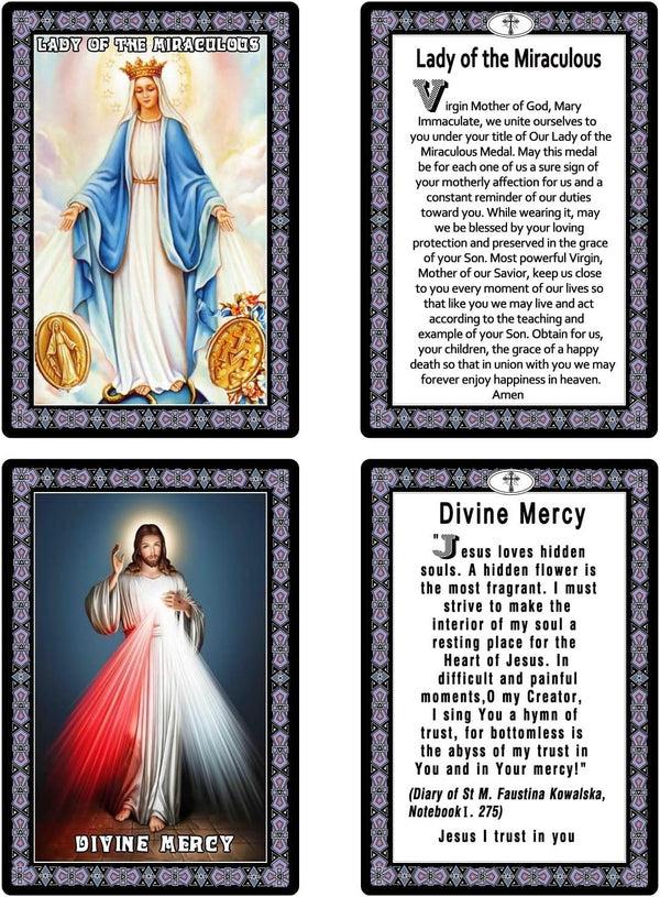 ESNOY Catholic Prayer Cards, Prayer Cards Catholic Saints Set of 10 Holy Prayer Cards, Catholic Religious Gifts for Women, Men, Mother, Father,