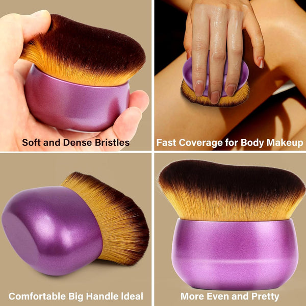 Extra Large Body Makeup Brush for Self Tanner, Leg Makeup &Bronzer Blend,75 Mm Wide-Headed Kabuki Brush Provides More Even &Pretty Application,