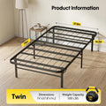 BestMassage | Twin Bed Frame | Metal | Heavy Duty Steel Slats with 6 Legs | Foldable | Sturdy, No Box Spring Needed | Easy to Assemble with