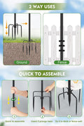 FEED GARDEN String Light Poles for Outside,9.8FT Metal Poles for Outdoor String Lights, Stand Poles for Deck, Garden, Patio, Wedding, Backyard,