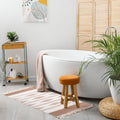 Okuna Outpost Bathroom Rugs - Bohemian Bath Rug with Tassels & Low Pile - Washable Cotton Bath Mat & Shower Rug - Bohemian Decor - 23.6 x 35