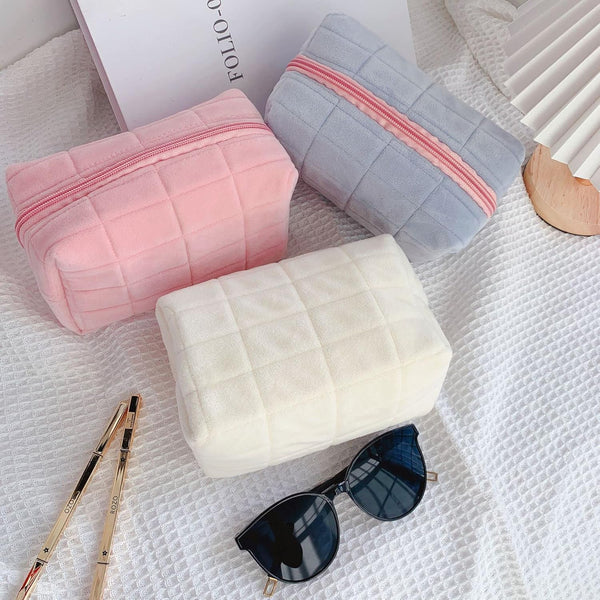 Makeup Cosmetic Bag Small Checkered Pouch Make up Purse Bag Y2K Accessories
