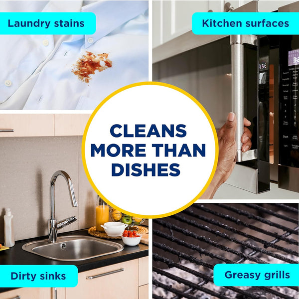 Dawn Powerwash Dish Soap Spray + 3 Dishwashing Liquid Refills Lemon, 4*16oz | Instantly breaks down 99% of residue. No water needed. Overnight