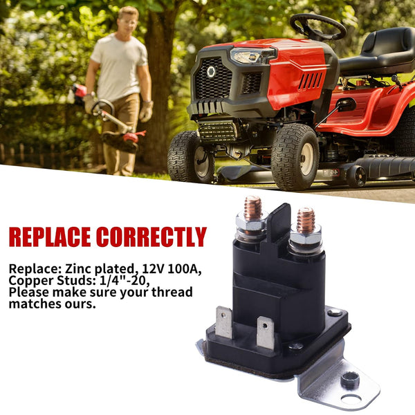 Gashwer 12V Starter Solenoid Relay Riding Lawn Mower Compatible with Cub Cadet XT1 XT2 Enduro RZT LT1 ZT1 ZT2 MTD Troy-Bilt Craftsman Yard Man