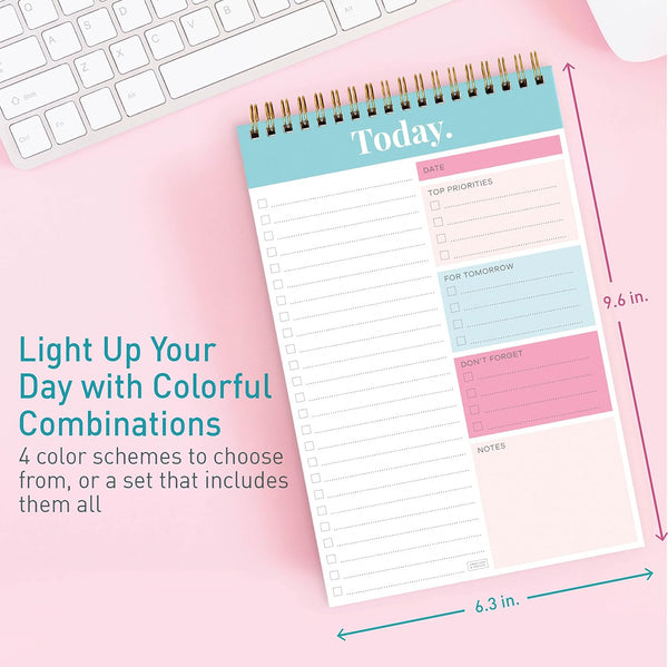 Sweetzer&Orange Daily & Weekly To Do List Notepad, 52 pages, Teal