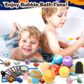 10 Pack Galaxy Bath Bombs for Kids with Surprise Toys Inside Organic Bubble Bath Bombs with Solar System Gemstones Easter Christmas Birthday Gift